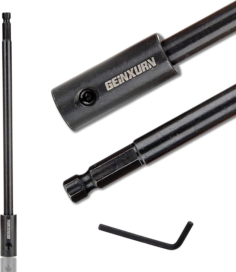 GEINXURN Tools Hole Saw Extension Chuck, 10-Inch x 3/8-Inch Hex Shank Reducing Locking Impact Extension - Image 1